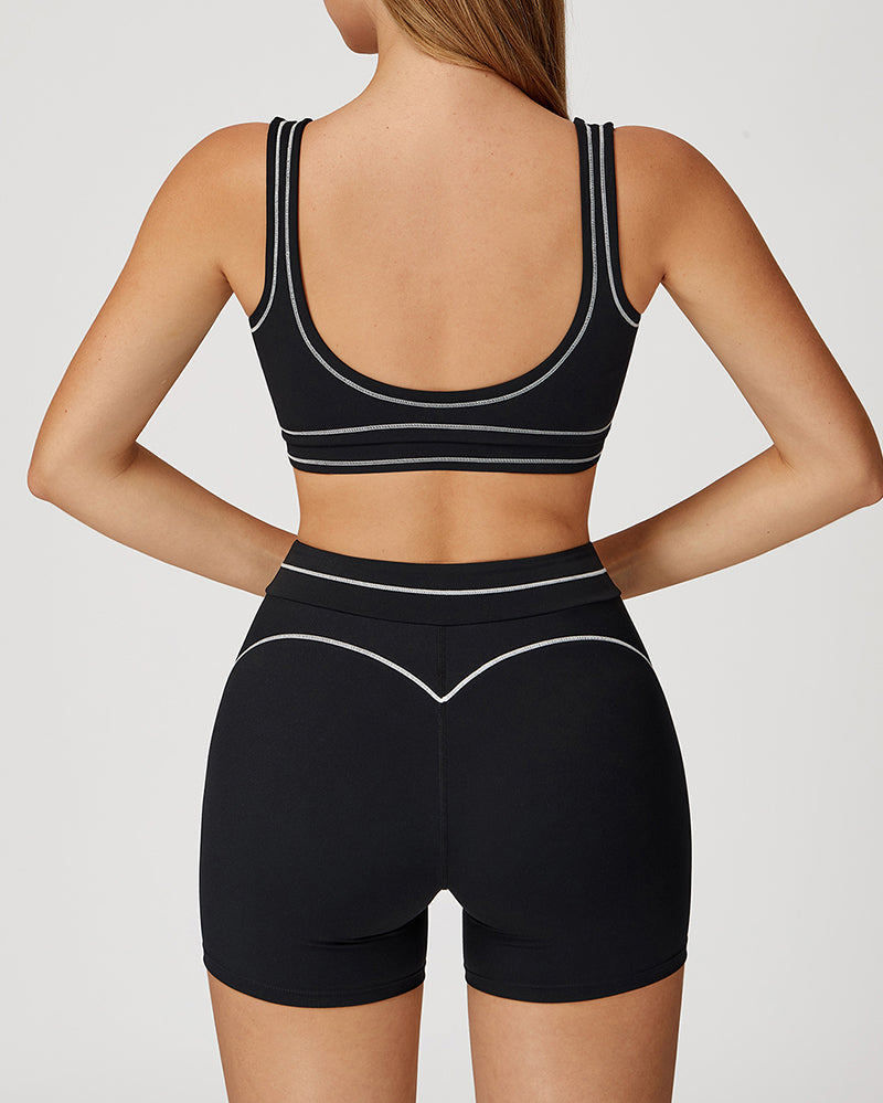 Women Logo Add Colorblock Yoga Bottom Mini Tight Shorts S-XL