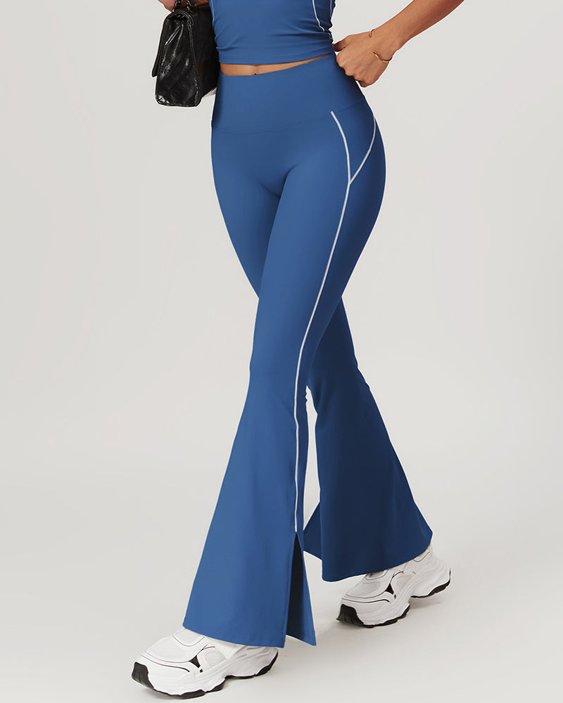 Factory Price Woman High Waist Wide Leg Fitness Running Pants S-XL