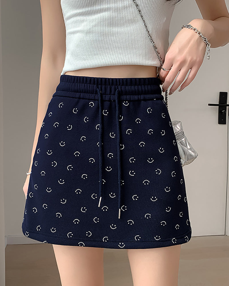 Wholesale Women Drawstring Lined Fashion A-line Skirts S-XL