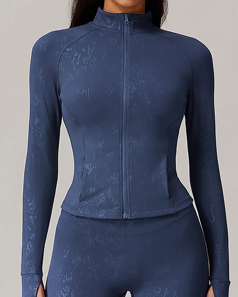 Wholesale Hot Stamping Tight Yoga High-Intensity Running Fitness Long Sleeve Coat S-XL