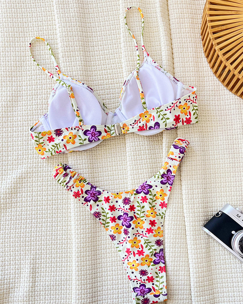 Floral Printed Hot New Bikini Set S-L