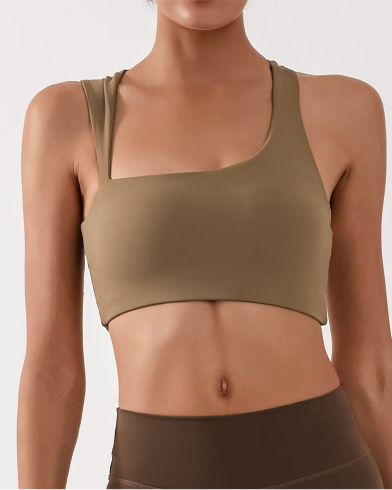 OEM Add Logo Women Irregular Running Sports Bra S-L