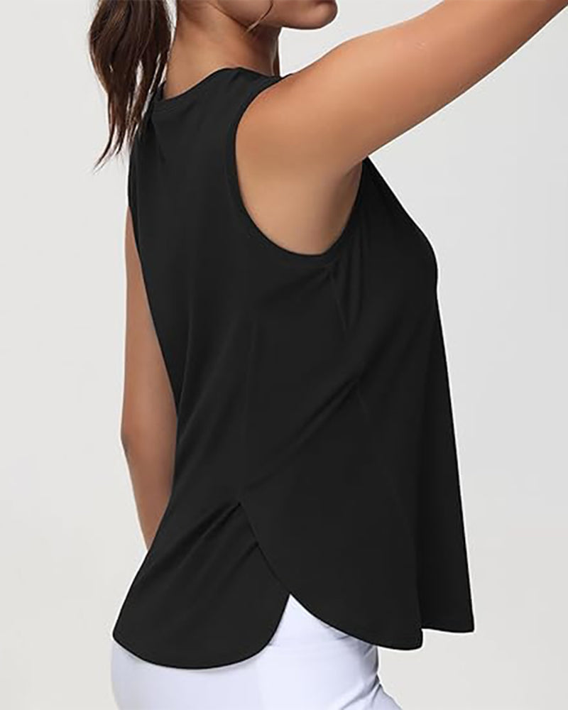 Women Comfortable Sleeveless Sports Breathable Active Wear Vest S-L