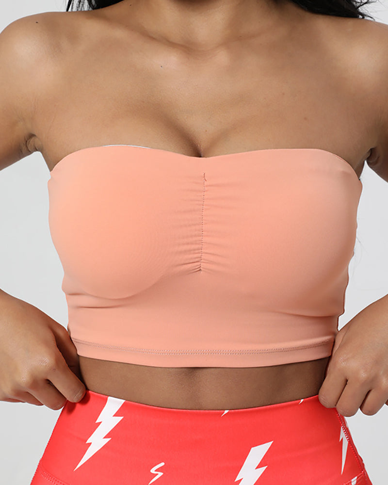 Sexy Slim Sports Strapless Tube Top S-L