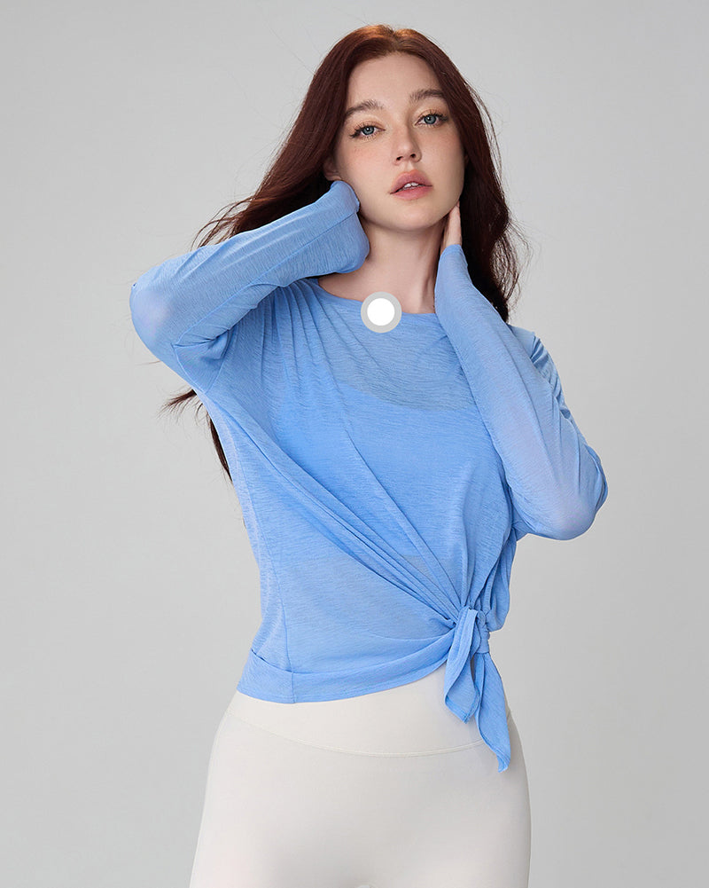 Autumn New Breathable Cover Women Sports Fitness Long Sleeve Loose Top M