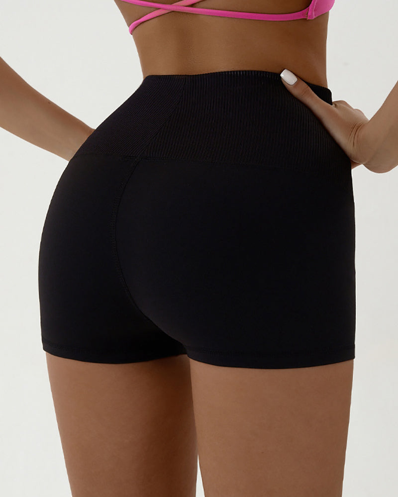 Women High Waist Summer Hips Lift Sports Yoga Shorts S-L