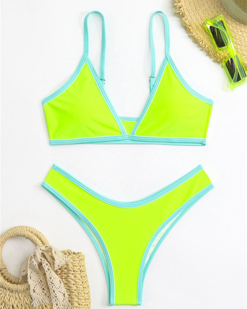 Solid Color Women Sporty Bikini Set S-L