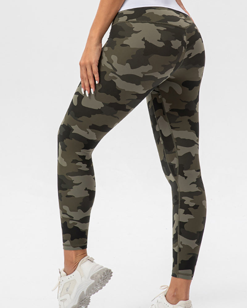 Summer Women Camo High Waist Sports Leggings Pants S-2XL