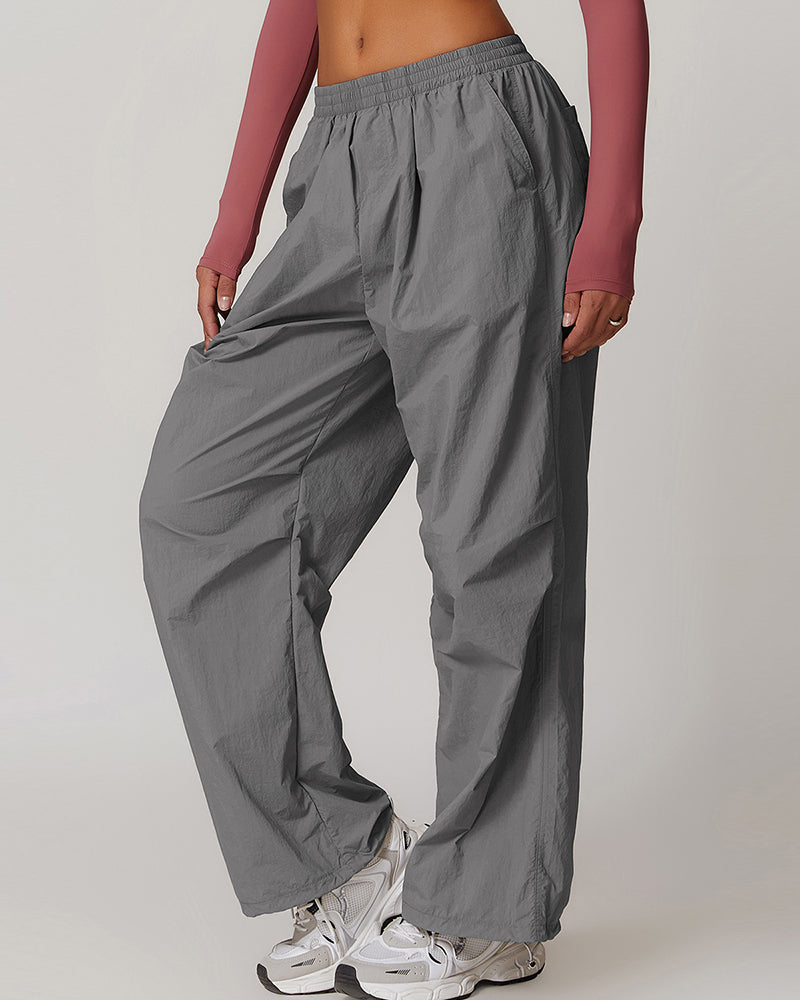 Outdoor Light Weight Breathable Sports Wide Leg Pants Running Pants S-XL