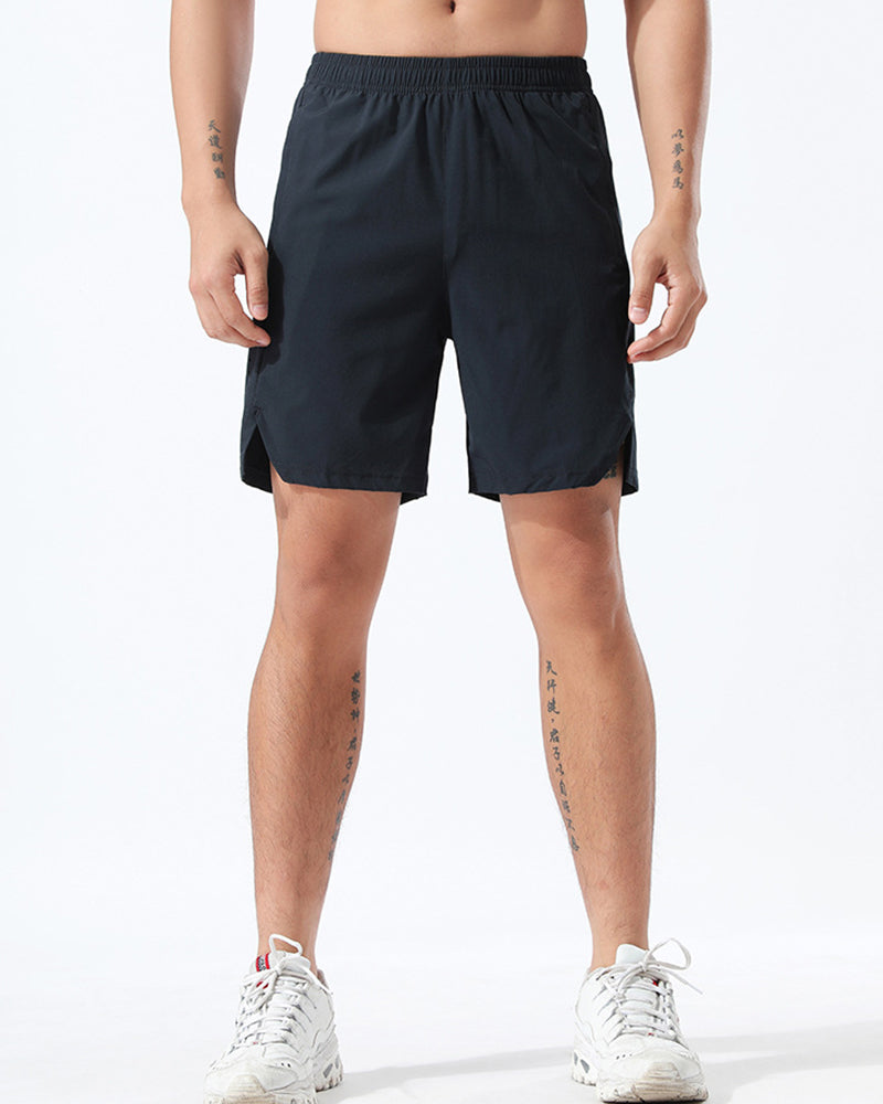 OEM ODM Logo Summer Sports Running Loose Shorts Black M-3XL