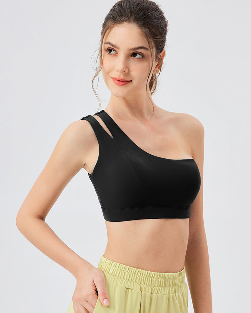 Women OEM Yoga One Shoulder Running Sport Bra S-XL