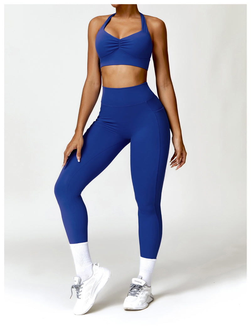 OEM Factory Add Logo Quickly Dry Halter Neck Fitness Sports Bra S-XL