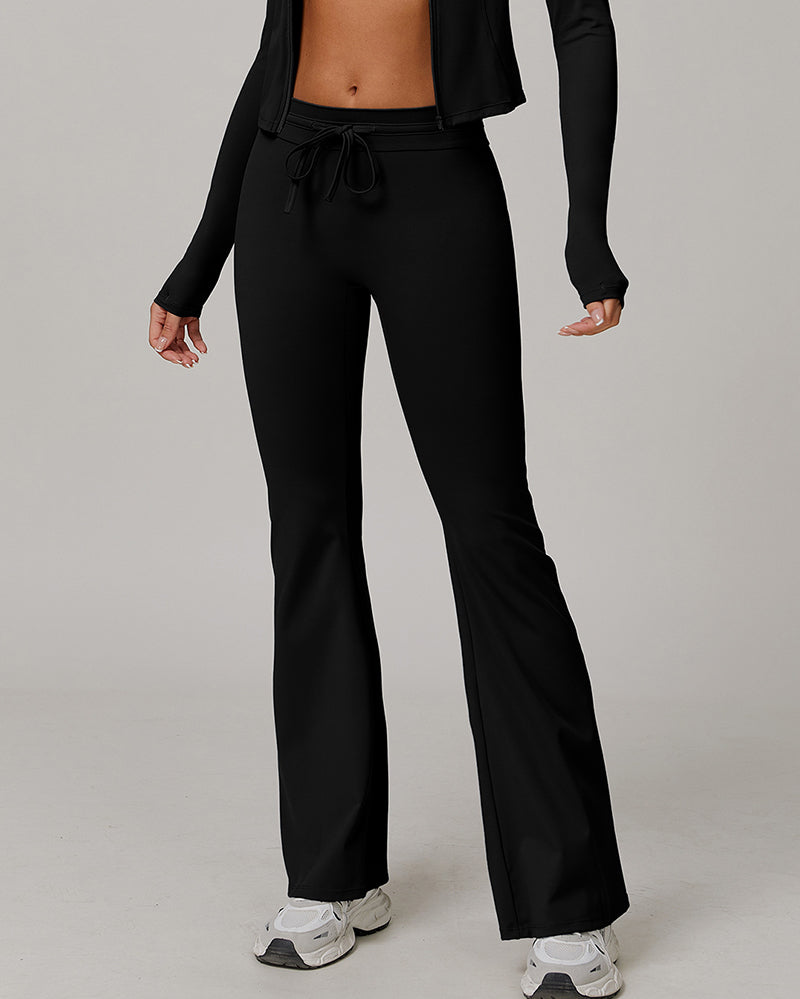 OEM Women Sun Protection Wide Leg High Waist Breathable Sports Pants S-XL