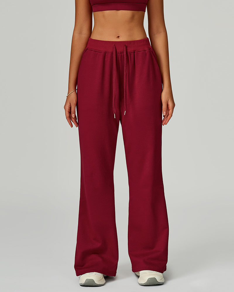 Women OEM High Waist Loose Wide Leg Sweatpants Sports Pants S-XL
