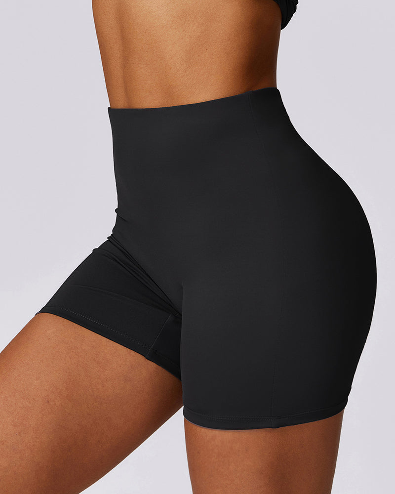 Women Hip Lift High Wasit Slim Fitness Shorts S-XL