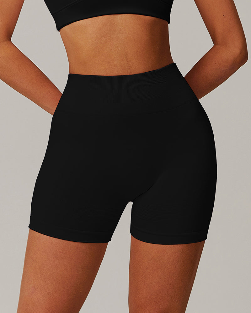 China Supplier Women Seamless High Waist Hips Lift Running Shorts S-XL