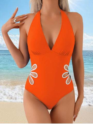 Deep V-neck Women Wholesale New One Piece Swimsuit S-XL