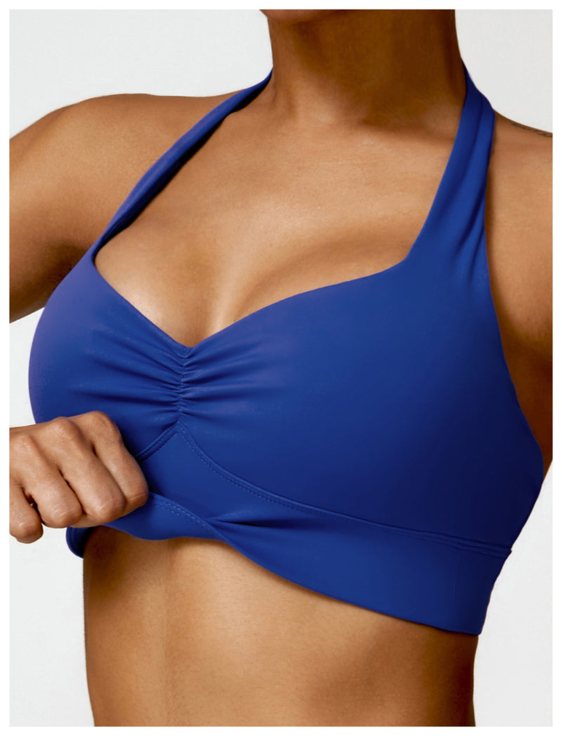 OEM Factory Add Logo Quickly Dry Halter Neck Fitness Sports Bra S-XL