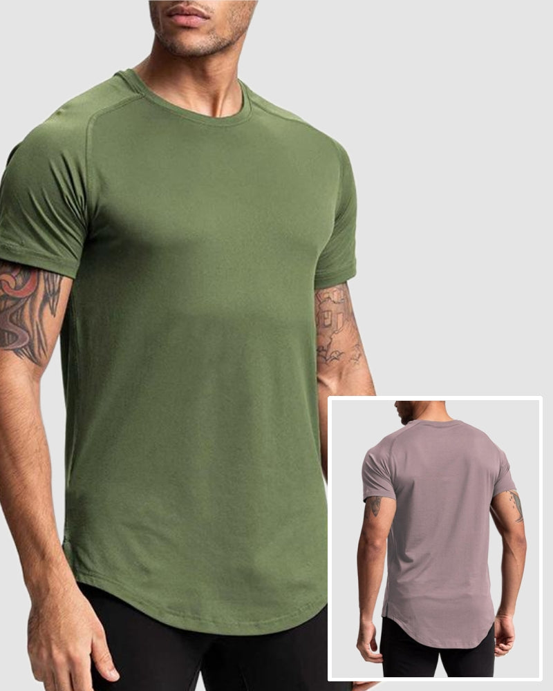 Short Sleeve Solid Color O Neck Breathable T-shirt M-3XL