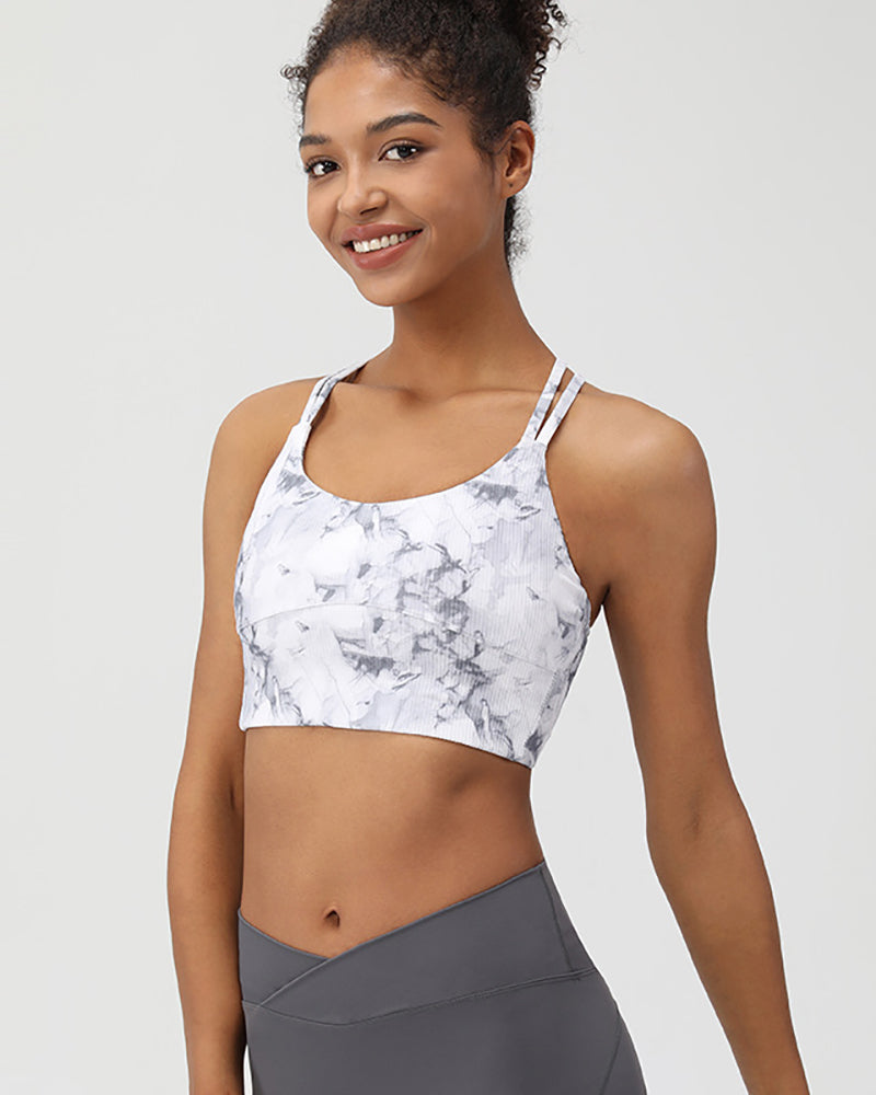 Popular Summer Sling Printed Yoga Sports Bra S-2XL