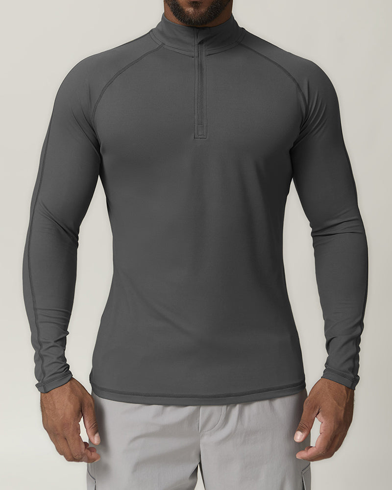 Half Zipper Quickly Drying Fitness GYM House Wear Men&