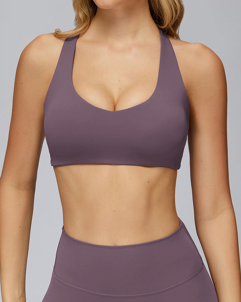 Brushed Yoga Bra Outdoor I-Shaped Back Fitness Wear for Women Running Tights Casual Sports Underwear S-XL