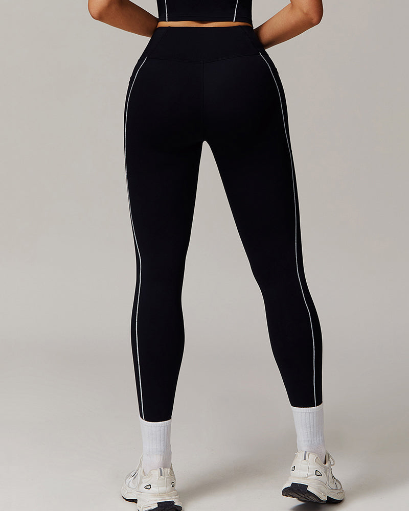 Factory Price High Quality Side Pocket Running Fitness Pants Leggings S-XL