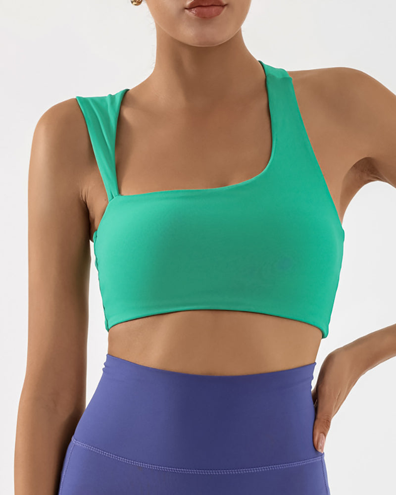 OEM Add Logo Women Irregular Running Sports Bra S-L