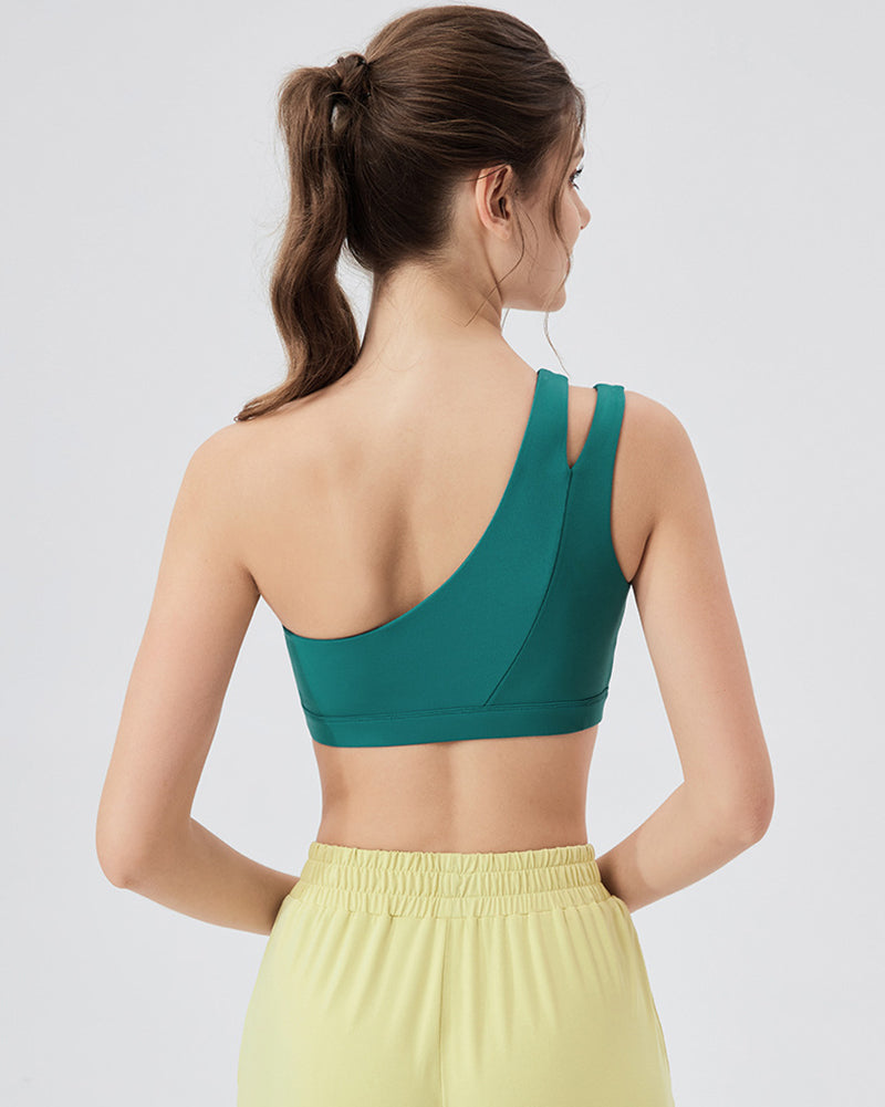 Women OEM Yoga One Shoulder Running Sport Bra S-XL