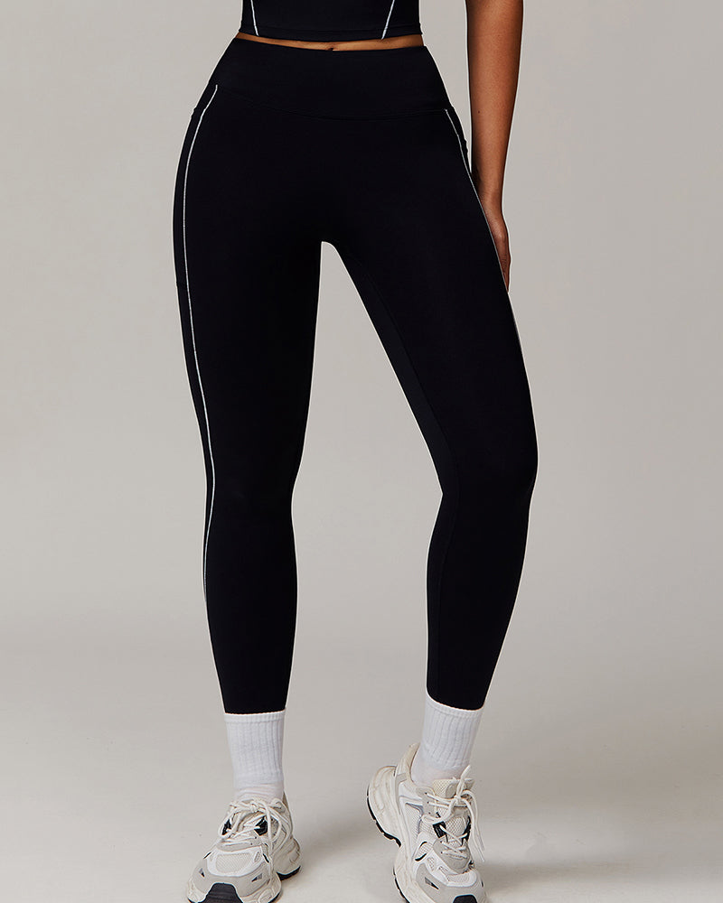 Factory Price High Quality Side Pocket Running Fitness Pants Leggings S-XL