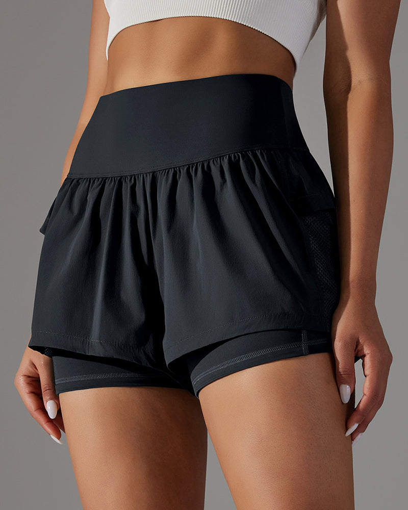 Customize Label High Waist Women Lined Pocket Running Shorts XS-XL