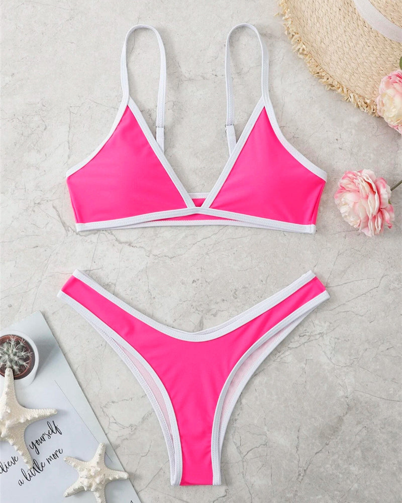 Solid Color Women Sporty Bikini Set S-L