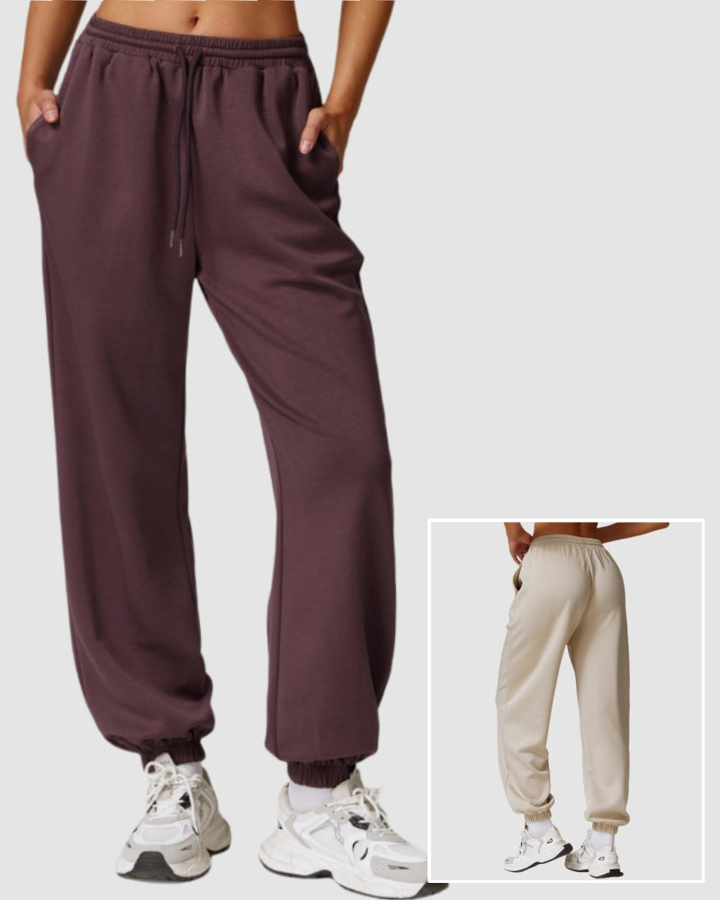 New High Waisted Casual Loose Sweatpants Straight Leg Sports Trousers S-XL