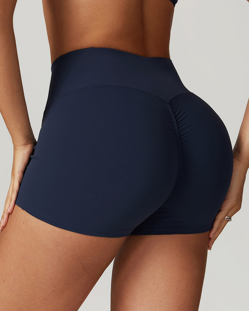 Women High Waist Yoga Hips Lift Running Sports Shorts S-XL