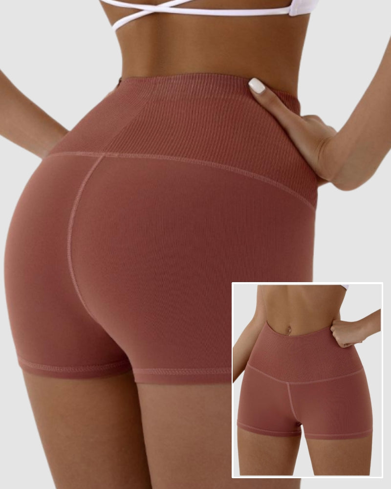 Women High Waist Summer Hips Lift Sports Yoga Shorts S-L