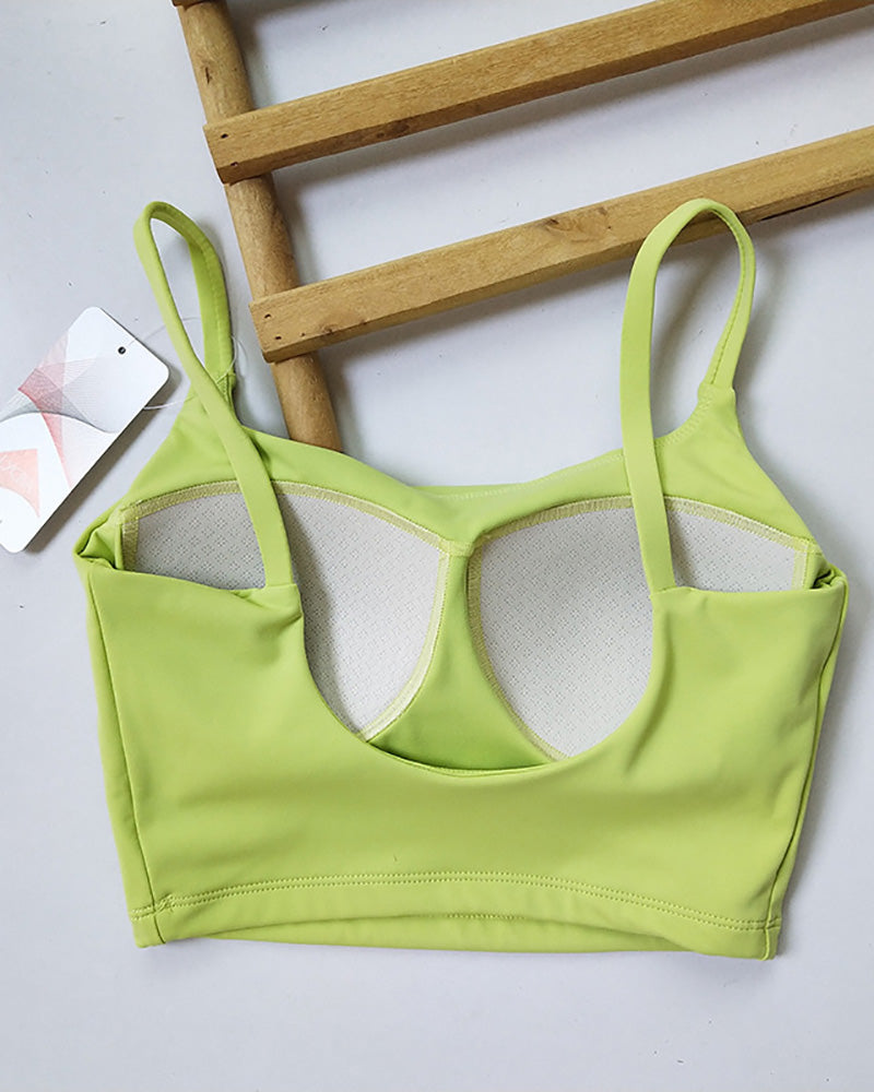 Women Sling Training Running Fixed Cup Bra Sports Bra S-XL