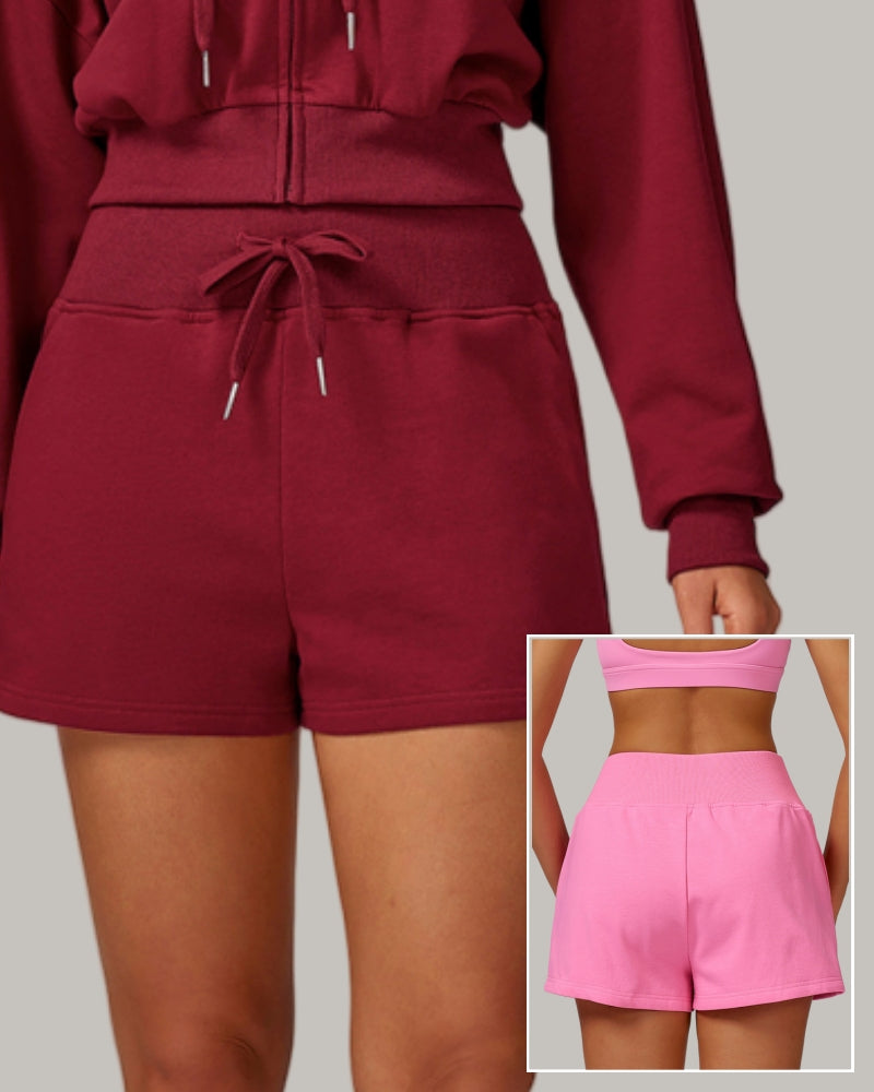 Woman Side Pocket Factory Price High Waist Outdoor Running Casual Fitness SweatShorts S-XL