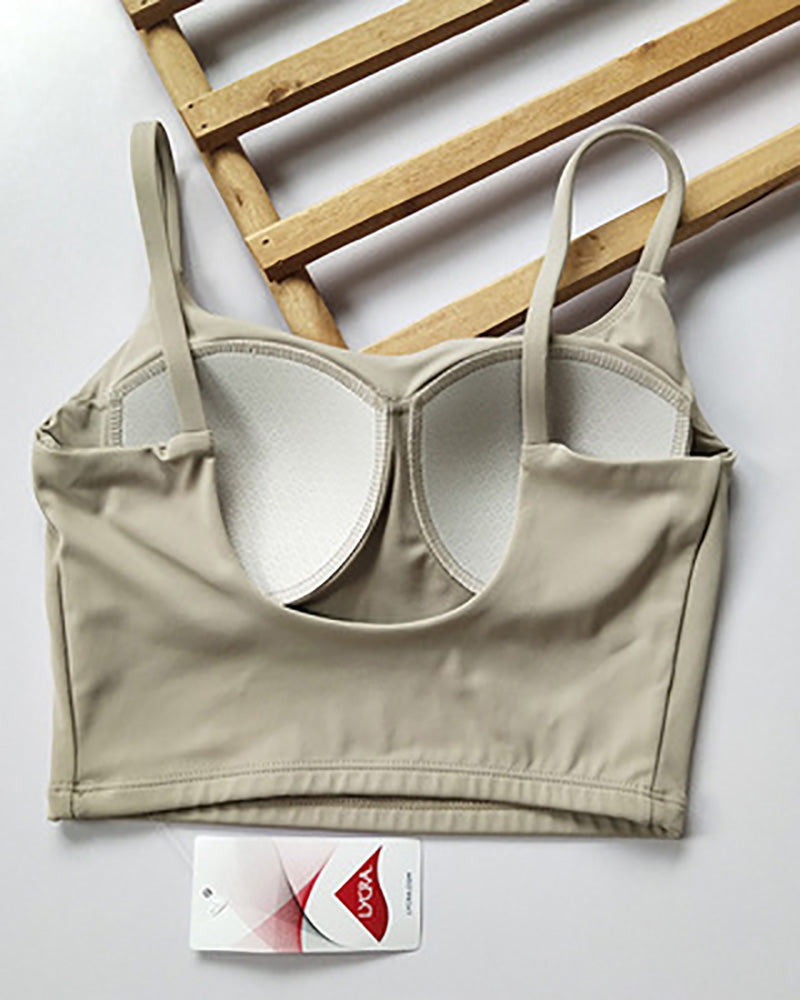 Women Sling Training Running Fixed Cup Bra Sports Bra S-XL