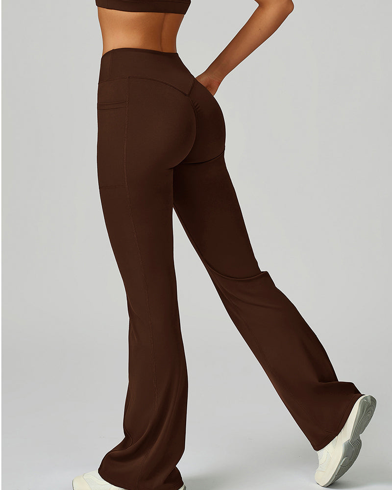 Women Criss High Waist Wide Leg Running Dancing Pilates Pants S-XL
