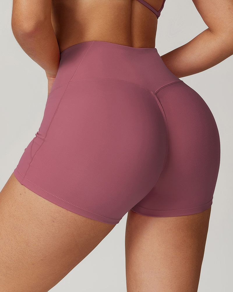 Women High Waist Yoga Hips Lift Running Sports Shorts S-XL