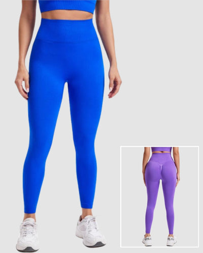 Women High Waist Solid Color Peach Hips Running Leggings Pants S-L