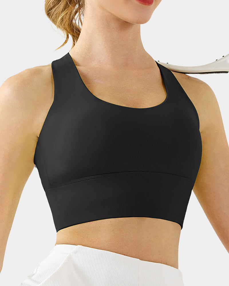 Women Cirss Cross Back Zipper Running Sport Yoga Bra S-3XL