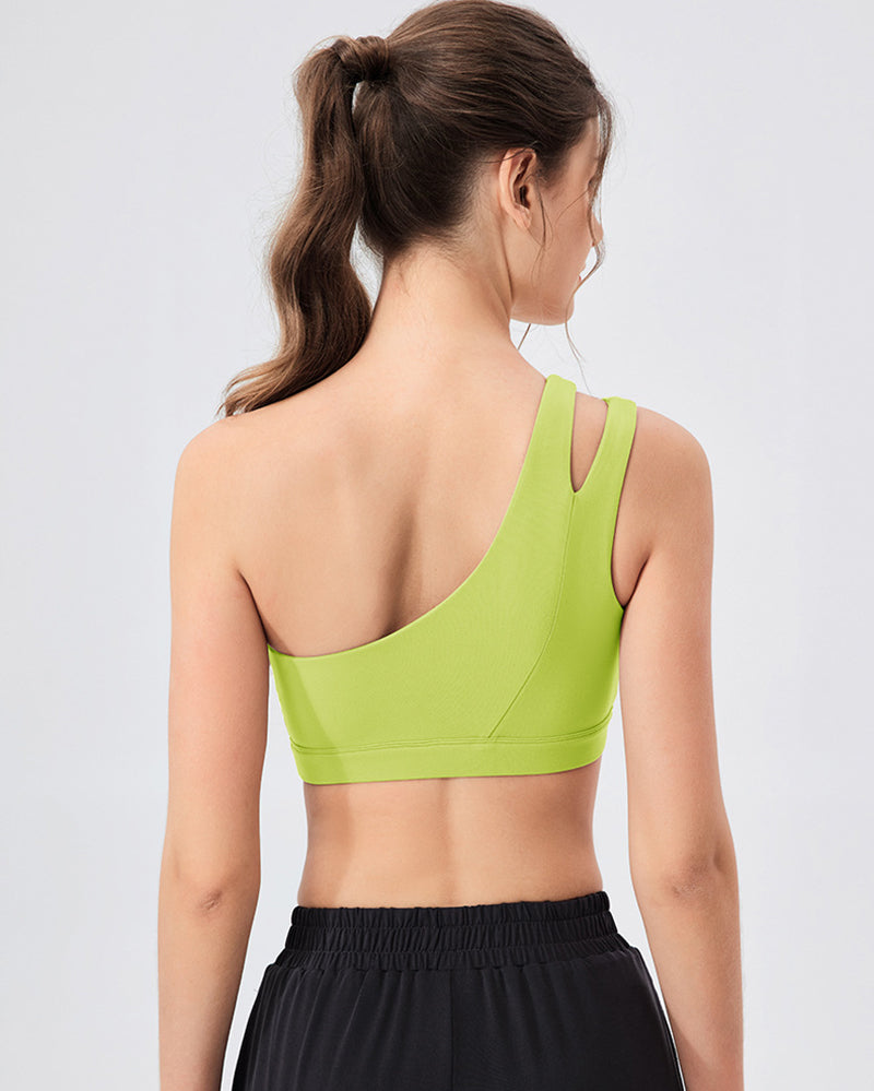 Women OEM Yoga One Shoulder Running Sport Bra S-XL