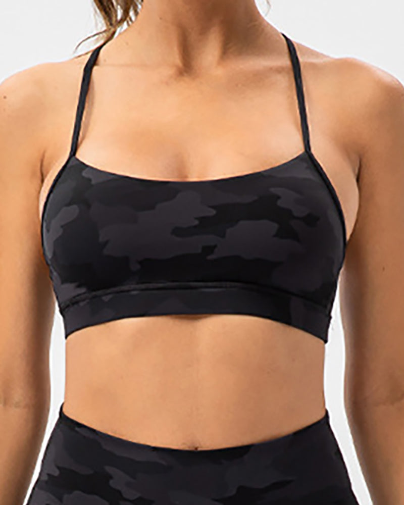 Woman Sling Summer Sports Camo Printed Bra S-2XL