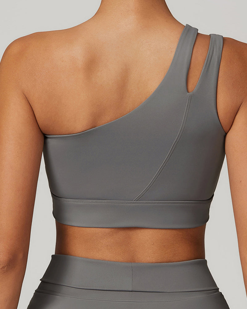 OEM Women One Shoulder Sports Yoga Bra S-L