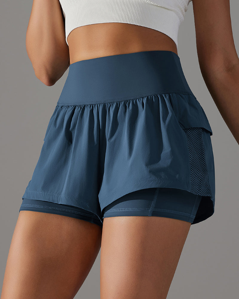 Customize Label High Waist Women Lined Pocket Running Shorts XS-XL