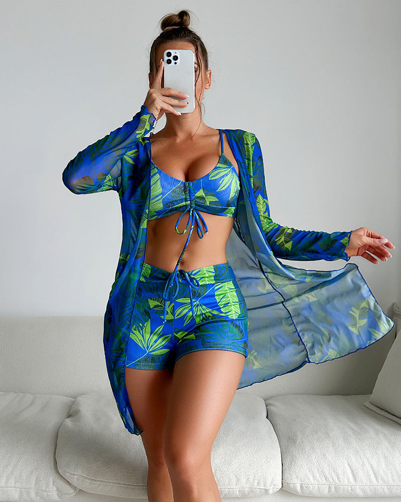 3pcs Set Printed Ladies Swimwear S-XL