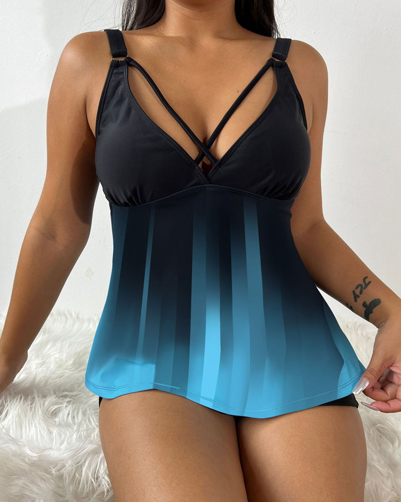 Split Plus-Size Swimsuit Female Tankini Women&