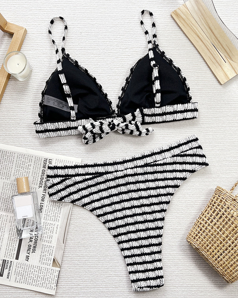 Black White High Waist Women Bikini S-L