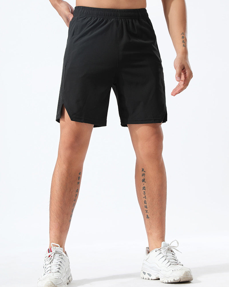 OEM ODM Logo Summer Sports Running Loose Shorts Black M-3XL